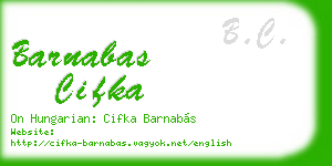 barnabas cifka business card