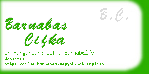 barnabas cifka business card